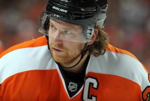 Flyers' captain Claude Giroux is expected to miss at least two games with an injury that's not being fully disclosed by the organization. Photo credit - bleacherreport.com