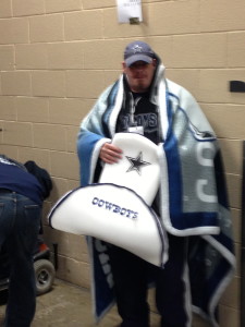 Contestant Dallas Mike didn’t have much support in the bowels of the Wells Fargo Center prior to his Wing Bowl procession, which saw him pelted with plenty types of objects including possibly (gasp!) cups of alcoholic beer. - photo by Joe Darrah