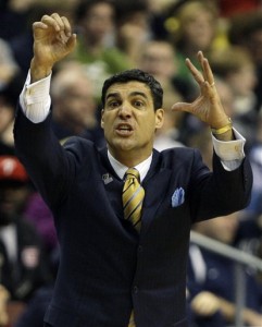 Villanova coach Jay Wright earned his 400th win Friday night. - photo credit vuhoops.com