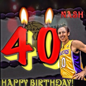 The Lakers Steve Nash saved a little face as he officially went over the hill Friday against the Sixers. This image didn't help matters though. - image credit the 65 connection