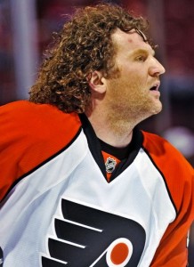 Scott Hartnell and his hair are out of Philly. Photo credit Dobbersports.com