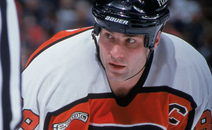 Eric Lindros' team record for goals as a rookie still stands. Photo credit - www.NHLsnipers.com