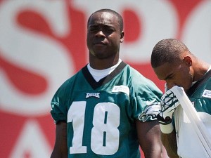 Jeremy Maclin (left) has been reduced to standing around again as of late. Photo credit - Philly.com