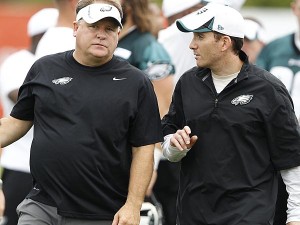 Reports have suggested that head coach Chip Kelly (left) and GM Howie Roseman have been somewhat feuding. Their new roles give each some new control. 