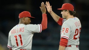 With Wednesday's trade, Philadelphia Phillies second baseman Chase Utley will join former Phillie Jimmy Rollins in LA. Photo Credit - CBS