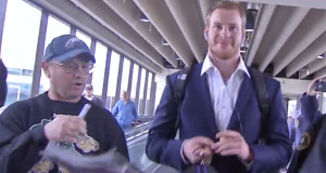 Carson Wenzt Gets Awkward Welcoming at Philly Airport