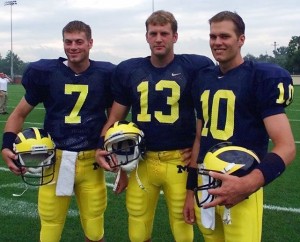 Tom Brady had difficulty separating himself from a quasi-Wolverine/Brat Pack while at Michigan. Is that true greatness? - Photo copyright Univ of Michigan